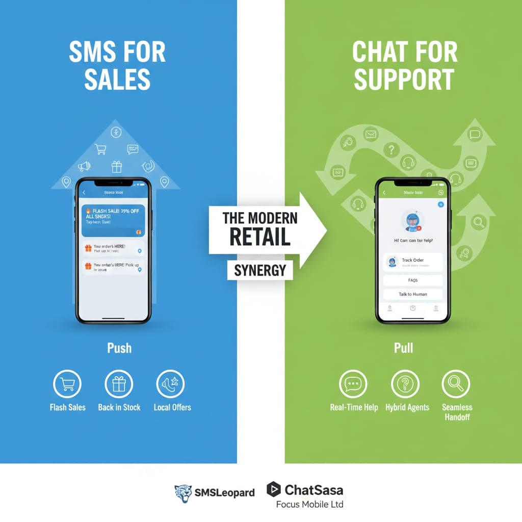 The Modern Retailer’s Playbook: SMS for Sales, Chat for Support.